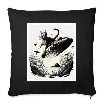 Cat Kitten Space Alien Planet Astronaut - Sofa pillowcase 17,3'' x 17,3'' (45 x 45 cm) - black - Front