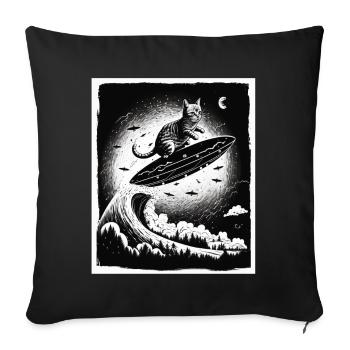Cat Kitten Space Alien Planet Astronaut - Sofa pillowcase 17,3'' x 17,3'' (45 x 45 cm) - black - Front