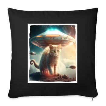 Cat Kitten Space Alien Planet Astronaut - Sofa pillowcase 17,3'' x 17,3'' (45 x 45 cm) - black - Front