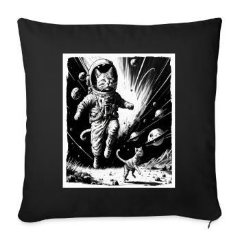 Cat Kitten Space Alien Planet Astronaut - Sofa pillowcase 17,3'' x 17,3'' (45 x 45 cm) - black - Front