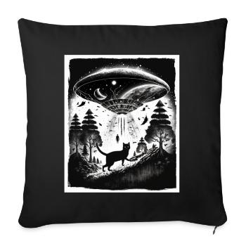 Cat Kitten Space Alien Planet Astronaut - Sofa pillowcase 17,3'' x 17,3'' (45 x 45 cm) - black - Front
