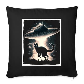 Cat Kitten Space Alien Planet Astronaut - Sofa pillowcase 17,3'' x 17,3'' (45 x 45 cm) - black - Front