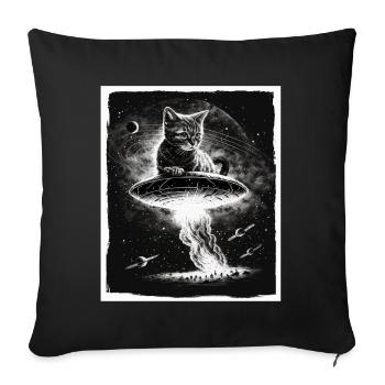 Cat Kitten Space Alien Planet Astronaut - Sofa pillowcase 17,3'' x 17,3'' (45 x 45 cm) - black - Front