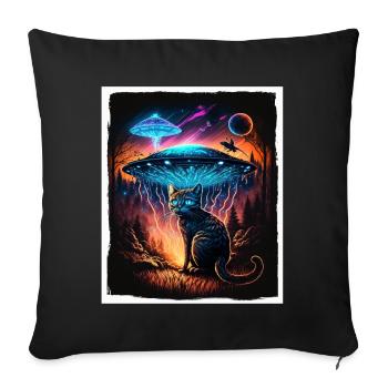 Cat Kitten Space Alien Planet Astronaut - Sofa pillowcase 17,3'' x 17,3'' (45 x 45 cm) - black - Front