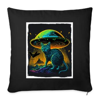 Cat Kitten Space Alien Planet Astronaut - Sofa pillowcase 17,3'' x 17,3'' (45 x 45 cm) - black - Front