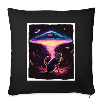 Cat Kitten Space Alien Planet Astronaut - Sofa pillowcase 17,3'' x 17,3'' (45 x 45 cm) - black - Front