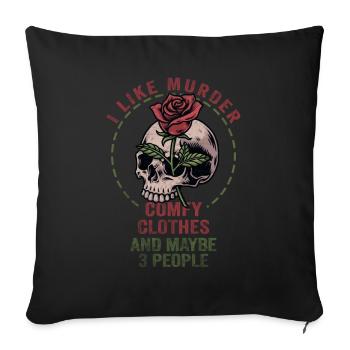 J’aime les spectacles de meurtre Vêtements confortables et 3 personnes - Housse de coussin décorative 45 x 45 cm - noir - Devant