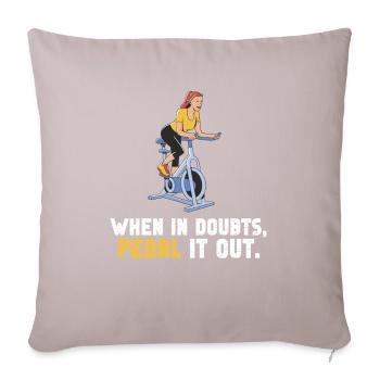 Quand il doute pédalez-le - Housse de coussin décorative 45 x 45 cm - taupe clair - Devant