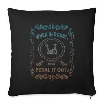 Quand il doute pédalez-le - Housse de coussin décorative 45 x 45 cm - noir - Devant
