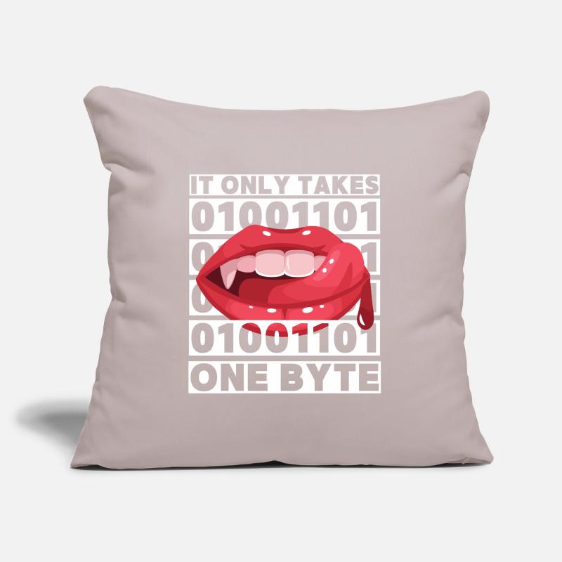 Bit bytes Binary Computer Nerd, Vampire, Dire, Jeu de mots Housse de coussin décorative 45 x 45 cm