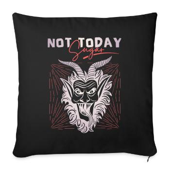 Devil-Devil, funny saying Not-Today-Satan - Sofa pillowcase 17,3'' x 17,3'' (45 x 45 cm) - black - Front