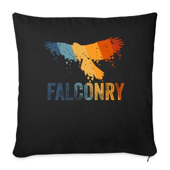 Falcon Trains Falcon Hunting Trains Hawks - Sofa pillowcase 17,3'' x 17,3'' (45 x 45 cm) - black - Front
