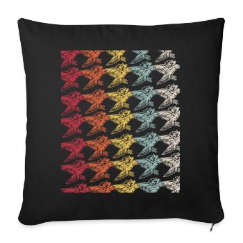Falcon Trains Falcon Hunting Trains Hawks - Sofa pillowcase 17,3'' x 17,3'' (45 x 45 cm) - black - Front
