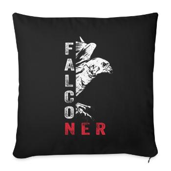 Falcon Trains Falcon Hunting Trains Hawks - Sofa pillowcase 17,3'' x 17,3'' (45 x 45 cm) - black - Front