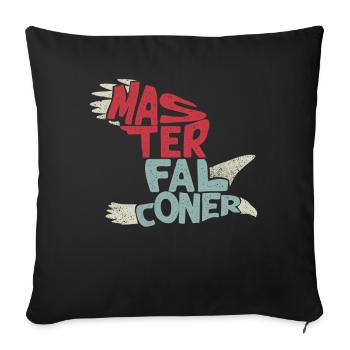 Falcon Trains Falcon Hunting Trains Hawks - Sofa pillowcase 17,3'' x 17,3'' (45 x 45 cm) - black - Front