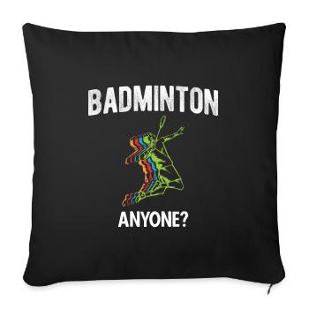 Badminton - Sofakissenbezug 45 x 45 cm - Schwarz - Vorne