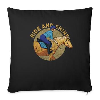 Ride And Shine Ride Horses Equestrian - Housse de coussin décorative 45 x 45 cm - noir - Devant