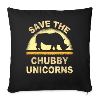 save the chubby uniicorns - Sofa pillowcase 17,3'' x 17,3'' (45 x 45 cm) - black - Front