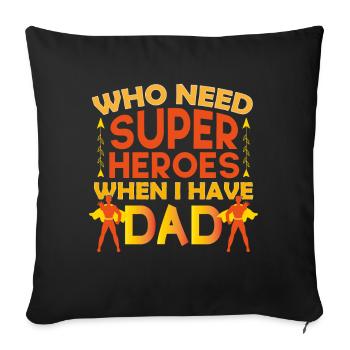 Fête des pères Papa est incroyable cadeau papa - Housse de coussin décorative 45 x 45 cm - noir - Devant