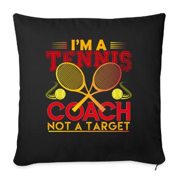 Tennis coach Gift tennis coach The best! - Sofa pillowcase 17,3'' x 17,3'' (45 x 45 cm) - black - Front