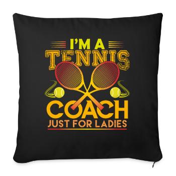 Tennis Coach Gift Tennis Coach The Best! - Sofa pillowcase 17,3'' x 17,3'' (45 x 45 cm) - black - Front