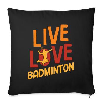 Badminton - Sofakissenbezug 45 x 45 cm - Schwarz - Vorne