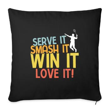 Badminton - Sofakissenbezug 45 x 45 cm - Schwarz - Vorne