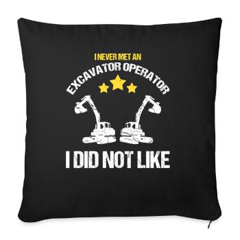 Pelles hydrauliques pour opérateurs de pelles - Housse de coussin décorative 45 x 45 cm - noir - Devant
