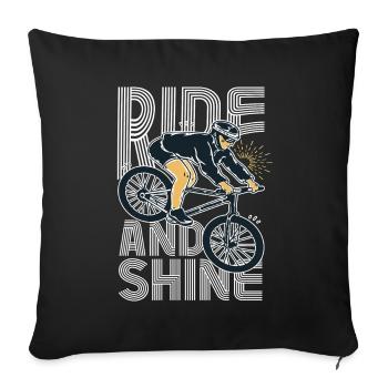 Ride And Shine - Fahrräder Mountainbike Herren Damen - Sofakissenbezug 45 x 45 cm - Schwarz - Vorne