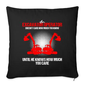 Heavy machinery operator for excavator operators - Sofa pillowcase 17,3'' x 17,3'' (45 x 45 cm) - black - Front