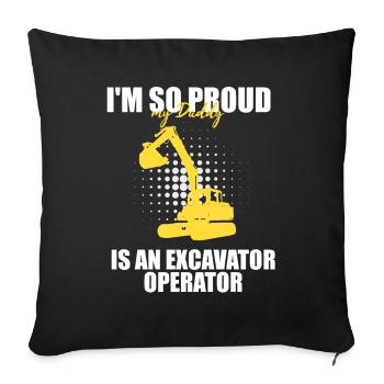 Back Bagger Constrution für Bediener - Sofakissenbezug 45 x 45 cm - Schwarz - Vorne