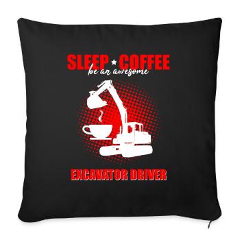 Baggerführer für Bagger Sandbagger - Sofakissenbezug 45 x 45 cm - Schwarz - Vorne