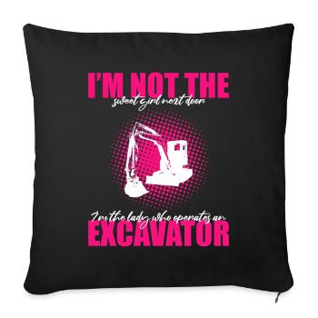 Excavators for heavy machinery operators - Sofa pillowcase 17,3'' x 17,3'' (45 x 45 cm) - black - Front