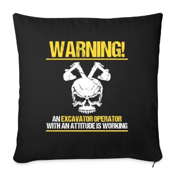 Heavy machinery operator for excavator operators - Sofa pillowcase 17,3'' x 17,3'' (45 x 45 cm) - black - Front