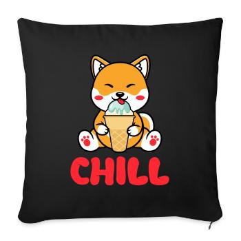 Cool Shiba Inu Dog Retro Summer Design Chill - Sofa pillowcase 17,3'' x 17,3'' (45 x 45 cm) - black - Front