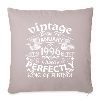 January 1996| birthday 1996 Vintage January - Sofa pillowcase 17,3'' x 17,3'' (45 x 45 cm) - light taupe - Front