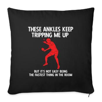Tischtennisspieler Spruch Für Tischtennis - Sofakissenbezug 45 x 45 cm - Schwarz - Vorne