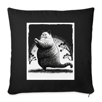 Cuddly Cat Yoga Meditation Meditate Grunge - Sofa pillowcase 17,3'' x 17,3'' (45 x 45 cm) - black - Front