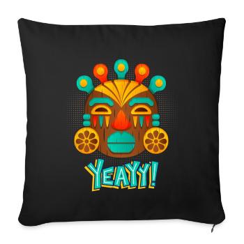 Aztecs, Mayan culture, tribal culture folklore mask - Sofa pillowcase 17,3'' x 17,3'' (45 x 45 cm) - black - Front