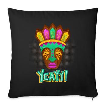 Aztecs, Mayan culture, tribal culture folklore mask - Sofa pillowcase 17,3'' x 17,3'' (45 x 45 cm) - black - Front