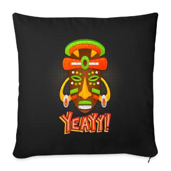 Aztecs, Mayan culture, tribal culture folklore mask - Sofa pillowcase 17,3'' x 17,3'' (45 x 45 cm) - black - Front