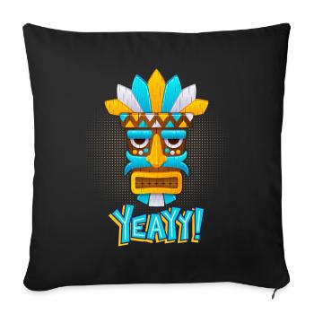Aztecs, Mayan culture, tribal culture folklore mask - Sofa pillowcase 17,3'' x 17,3'' (45 x 45 cm) - black - Front