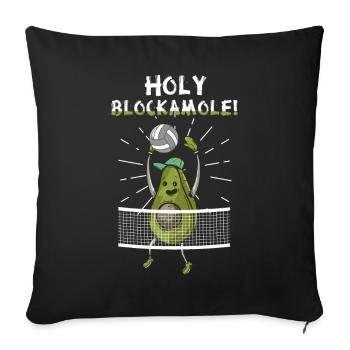 Holy Blockamole Volleyball Avocado - Sofa pillowcase 17,3'' x 17,3'' (45 x 45 cm) - black - Front