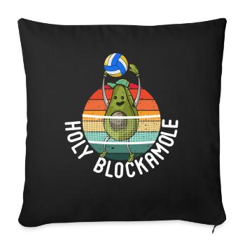 Holy Blockamole Volleyball Avocado - Sofa pillowcase 17,3'' x 17,3'' (45 x 45 cm) - black - Front
