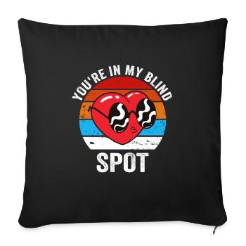 Tu es dans mon angle mort Hommes Femmes Drôles d’aveugles - Housse de coussin décorative 45 x 45 cm - noir - Devant