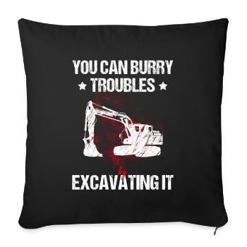 Conducteur de houe et opérateur de machinerie lourde - Housse de coussin décorative 45 x 45 cm - noir - Devant