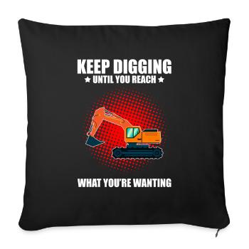 Heavy Equipment Operator and Excavator Operator Design - Sofa pillowcase 17,3'' x 17,3'' (45 x 45 cm) - black - Front