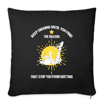 Conducteur de houe et opérateur de machinerie lourde - Housse de coussin décorative 45 x 45 cm - noir - Devant