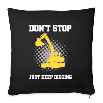 Baggerführer für Bagger und Sandbagger - Sofakissenbezug 45 x 45 cm - Schwarz - Vorne
