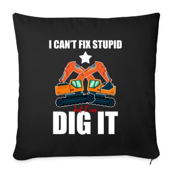 Heavy Equipment Operator and Excavator Operator Design - Sofa pillowcase 17,3'' x 17,3'' (45 x 45 cm) - black - Front